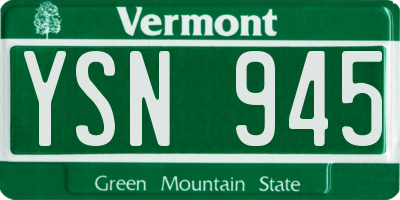 VT license plate YSN945