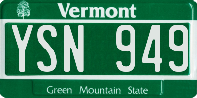 VT license plate YSN949
