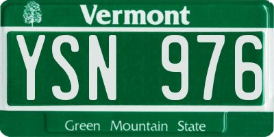 VT license plate YSN976