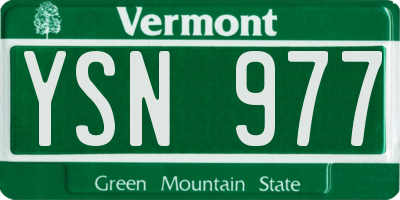 VT license plate YSN977