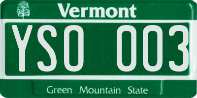 VT license plate YSO003