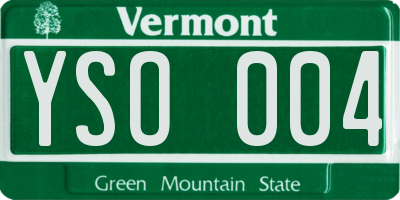 VT license plate YSO004