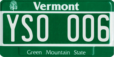 VT license plate YSO006