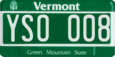 VT license plate YSO008
