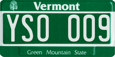 VT license plate YSO009