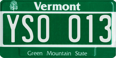 VT license plate YSO013
