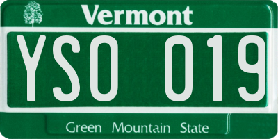 VT license plate YSO019