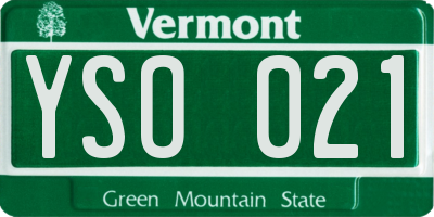 VT license plate YSO021