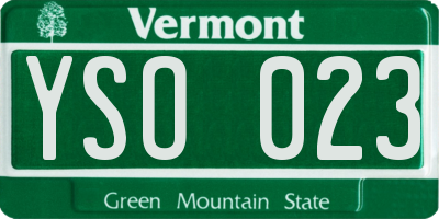 VT license plate YSO023