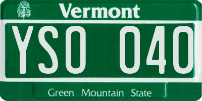 VT license plate YSO040