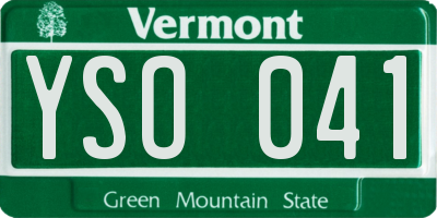 VT license plate YSO041