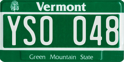 VT license plate YSO048