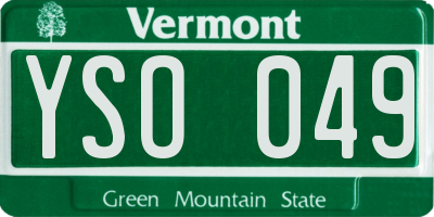 VT license plate YSO049