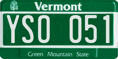 VT license plate YSO051