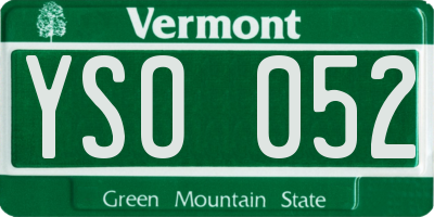 VT license plate YSO052