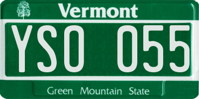 VT license plate YSO055