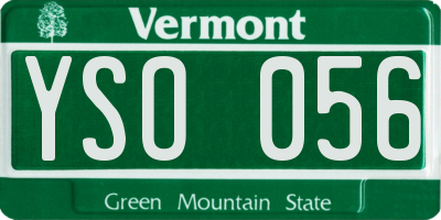 VT license plate YSO056