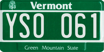 VT license plate YSO061