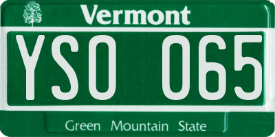 VT license plate YSO065