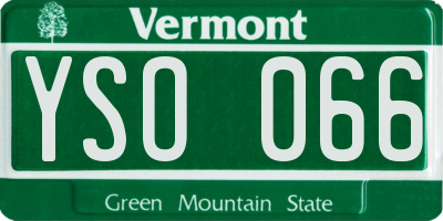 VT license plate YSO066
