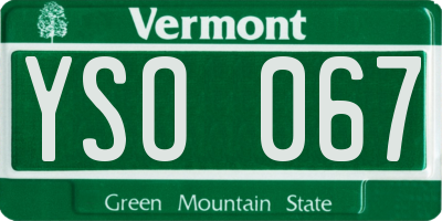VT license plate YSO067