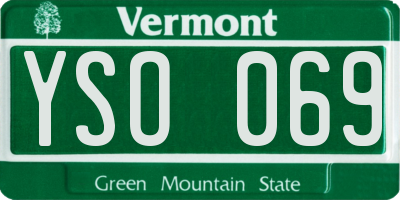 VT license plate YSO069