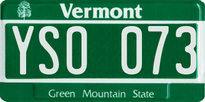 VT license plate YSO073