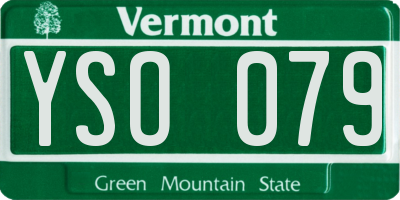 VT license plate YSO079
