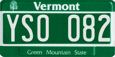 VT license plate YSO082