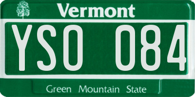 VT license plate YSO084
