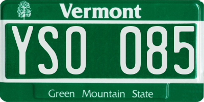 VT license plate YSO085