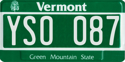 VT license plate YSO087