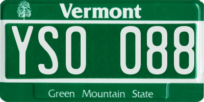 VT license plate YSO088