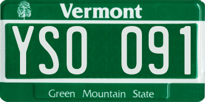 VT license plate YSO091