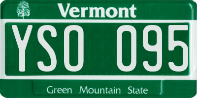 VT license plate YSO095