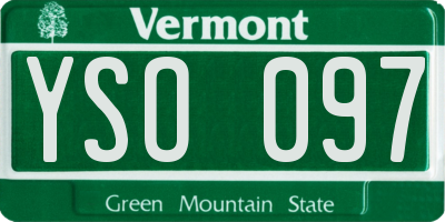 VT license plate YSO097