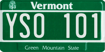 VT license plate YSO101