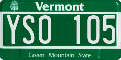 VT license plate YSO105