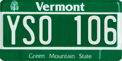 VT license plate YSO106