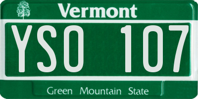 VT license plate YSO107