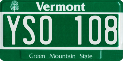 VT license plate YSO108