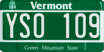 VT license plate YSO109