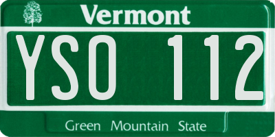 VT license plate YSO112