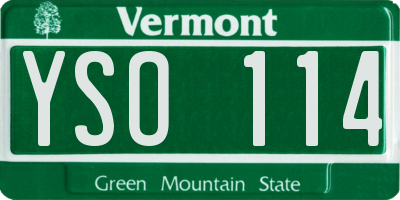 VT license plate YSO114