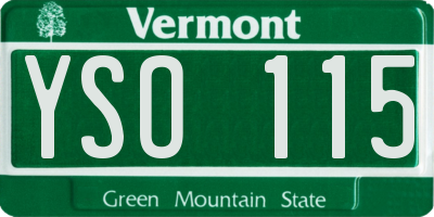 VT license plate YSO115