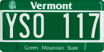 VT license plate YSO117