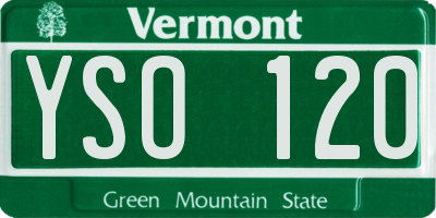 VT license plate YSO120