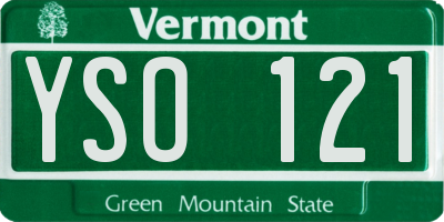 VT license plate YSO121