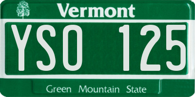 VT license plate YSO125