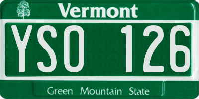VT license plate YSO126